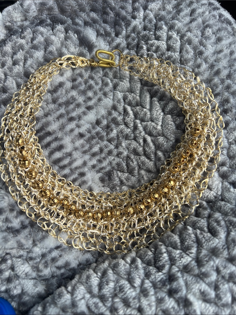 Vintage Gold Multi-Row Mesh Choker Necklace